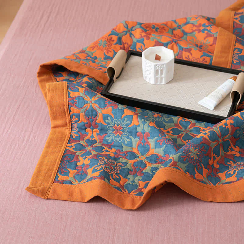 Bomuldsquilt med blåt mønster – Florencia
