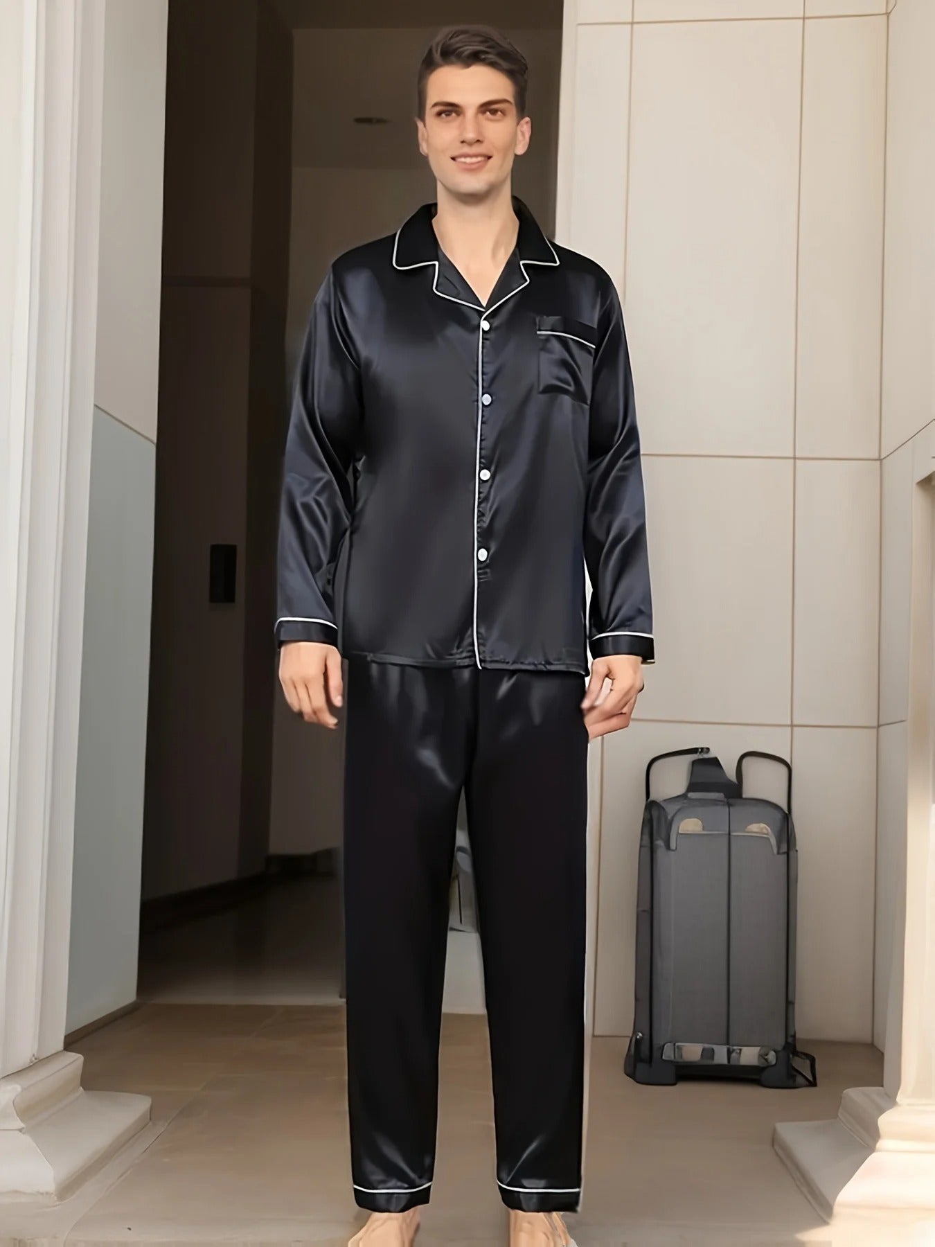Herrenpyjamas i satin – Adrian