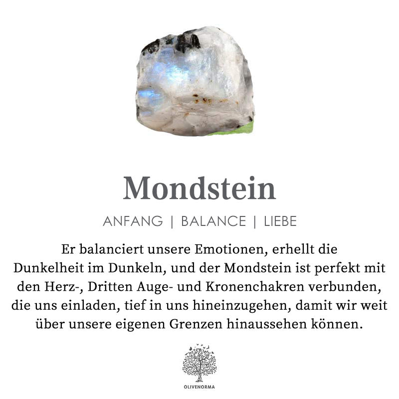 Mondstein Kristall, weiß-blau, spirituelle Heilung, Chakren, Balance, Liebe, Edelstein.