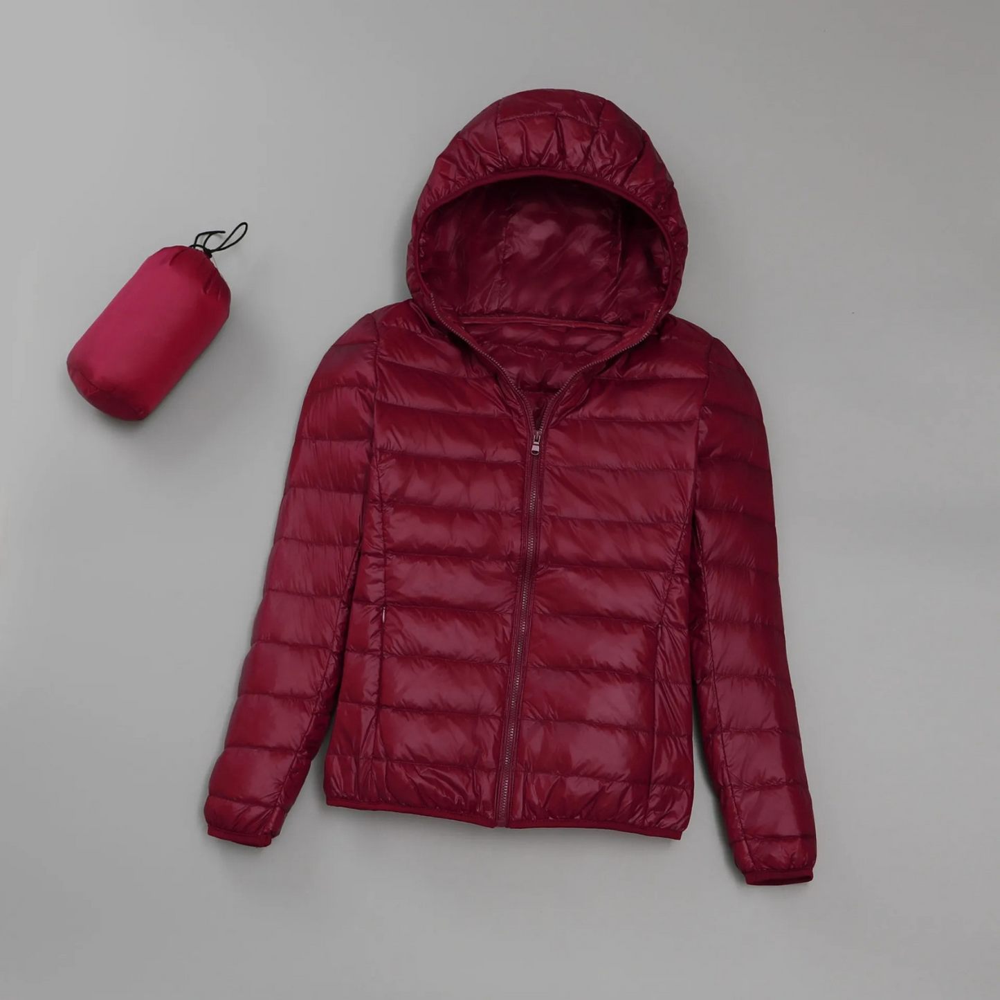 Ultralet dames vinter quilted jakke med hætte – Elara