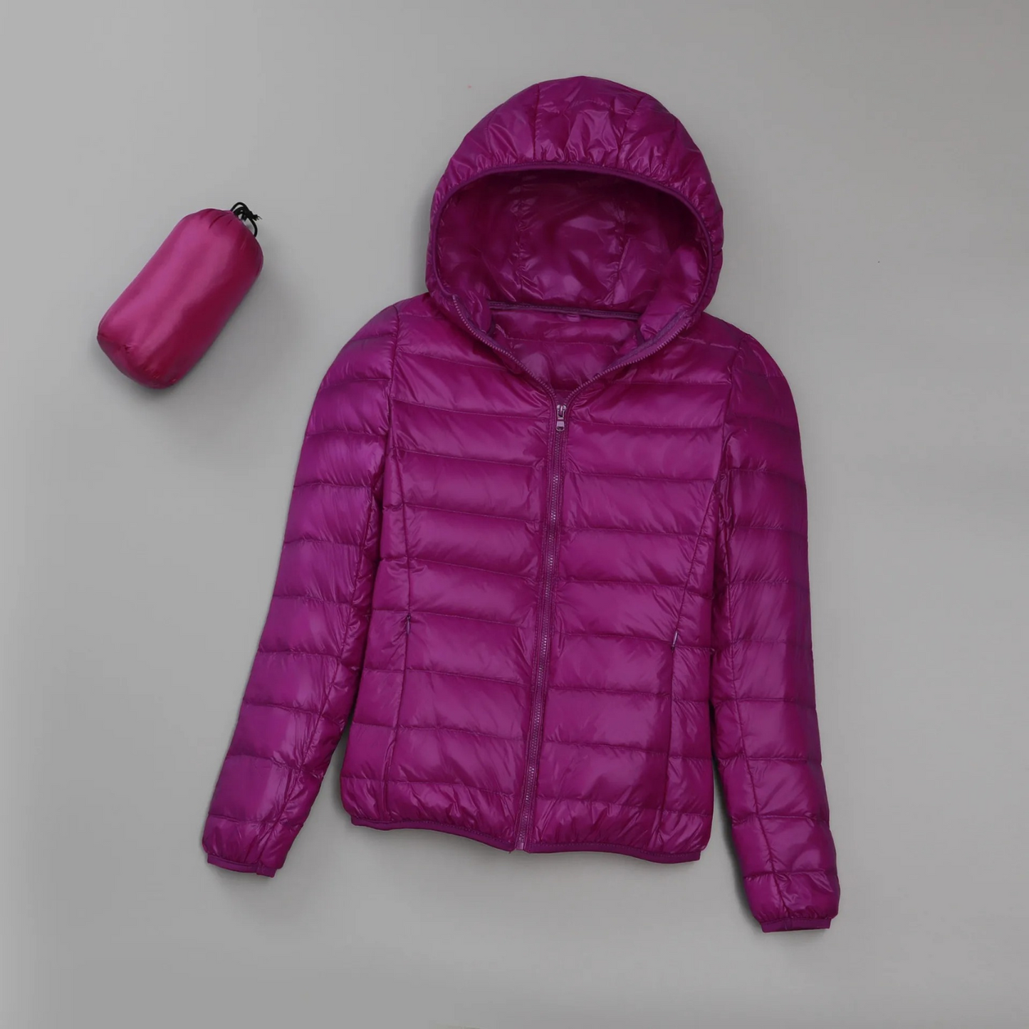 Ultralet dames vinter quilted jakke med hætte – Elara