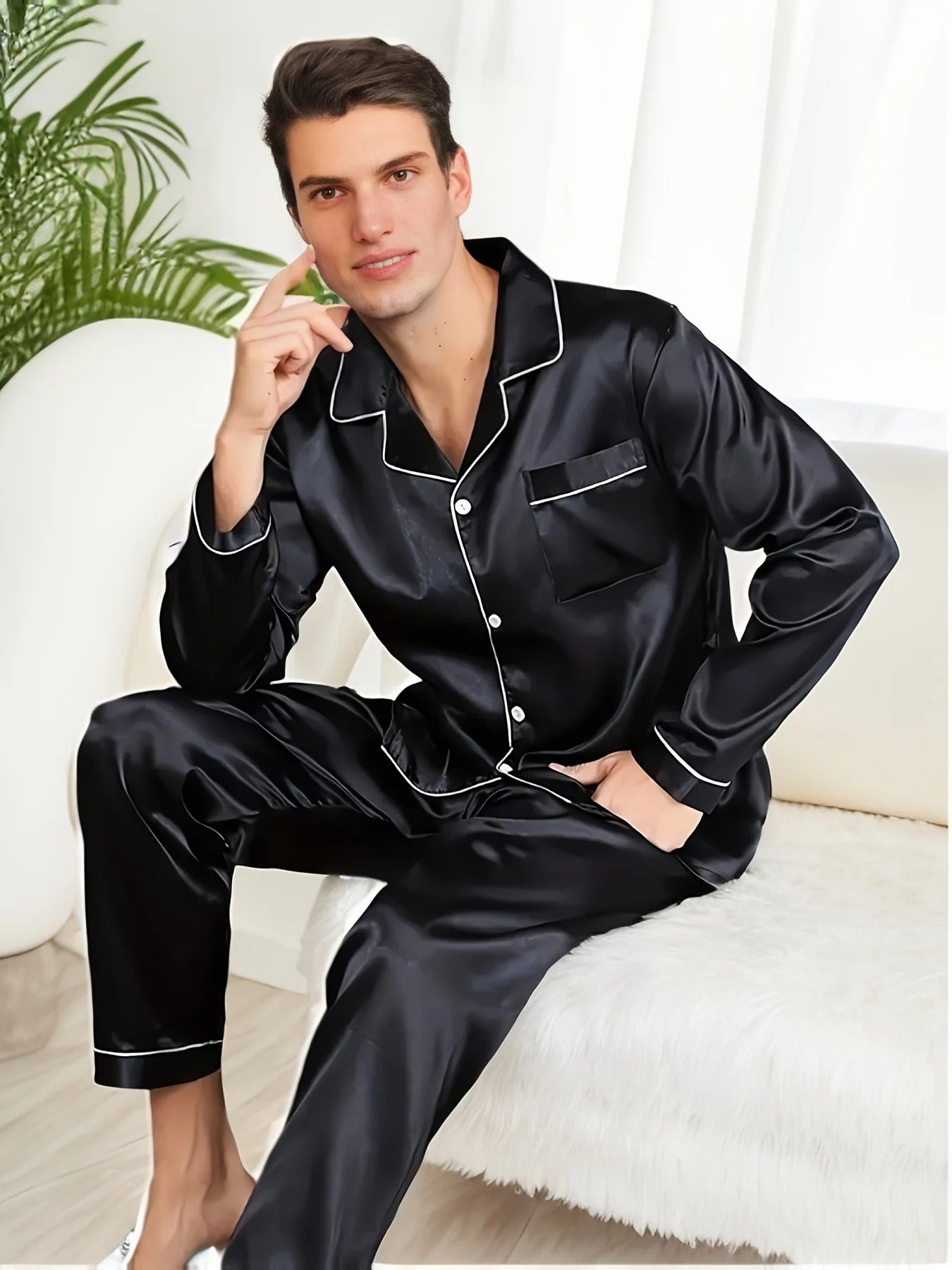 Herrenpyjamas i satin – Adrian