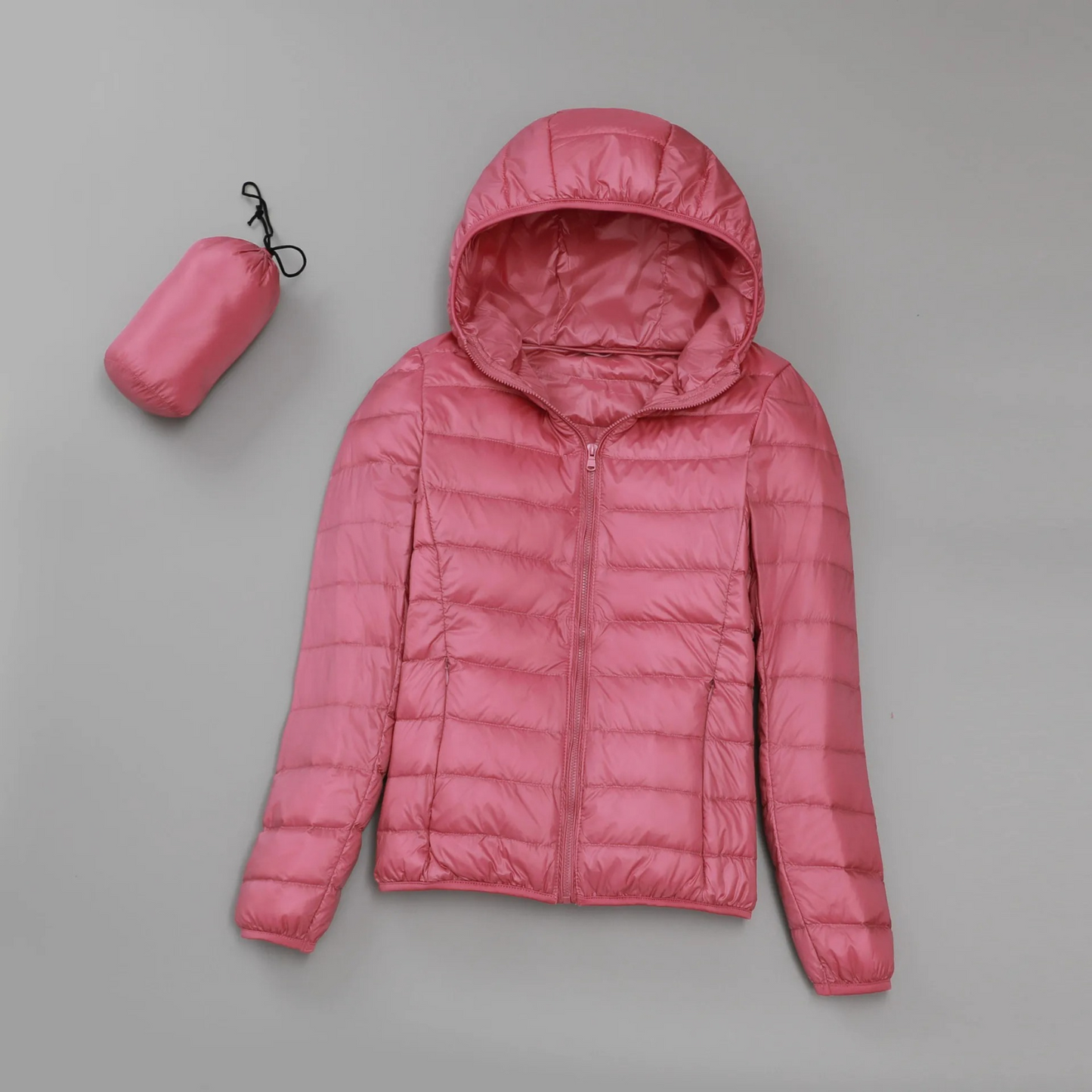 Ultralet dames vinter quilted jakke med hætte – Elara
