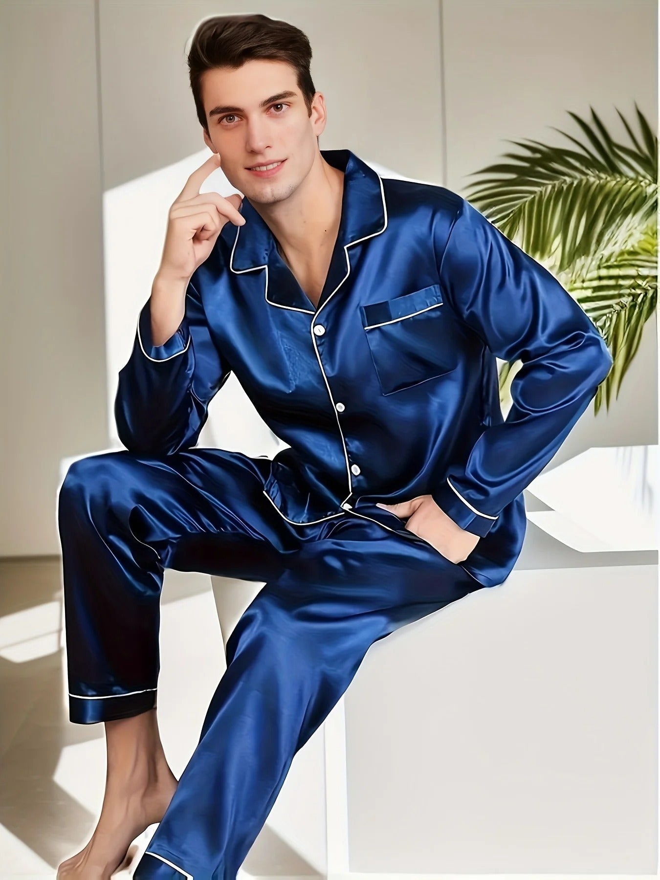 Herrenpyjamas i satin – Adrian