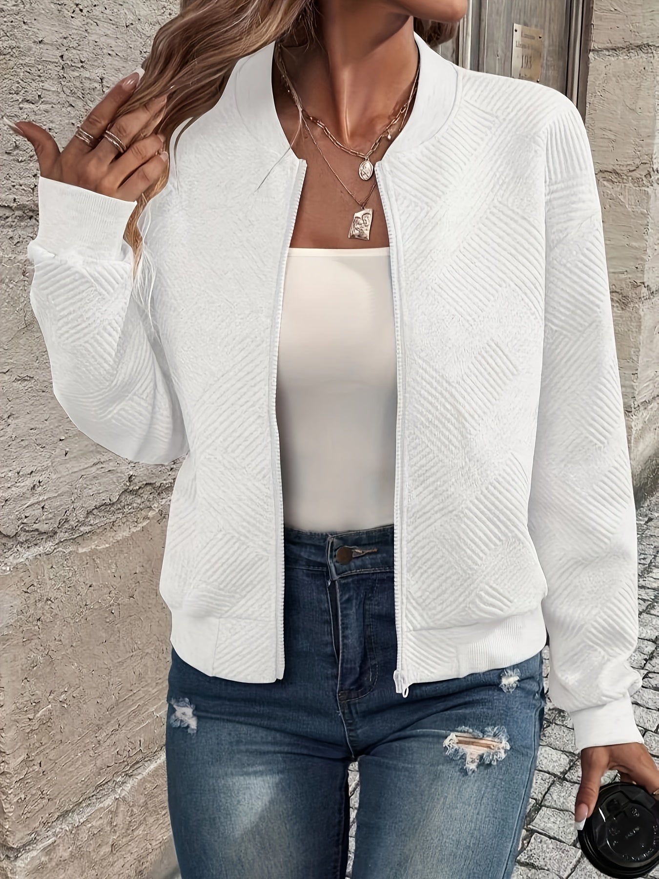 Stilfuld dame zip-up jakke – Rivka efterårsudgave