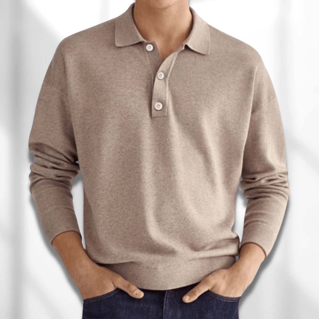 Efterårsmæssig Modern Fit Langærmet Herre Polo – Lennard