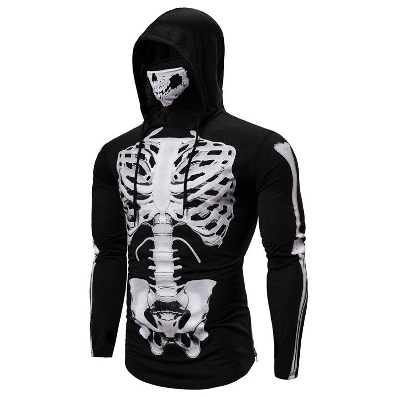 Herren-Hoodie med integreret skull-maske – efterårsudgave ShadowX