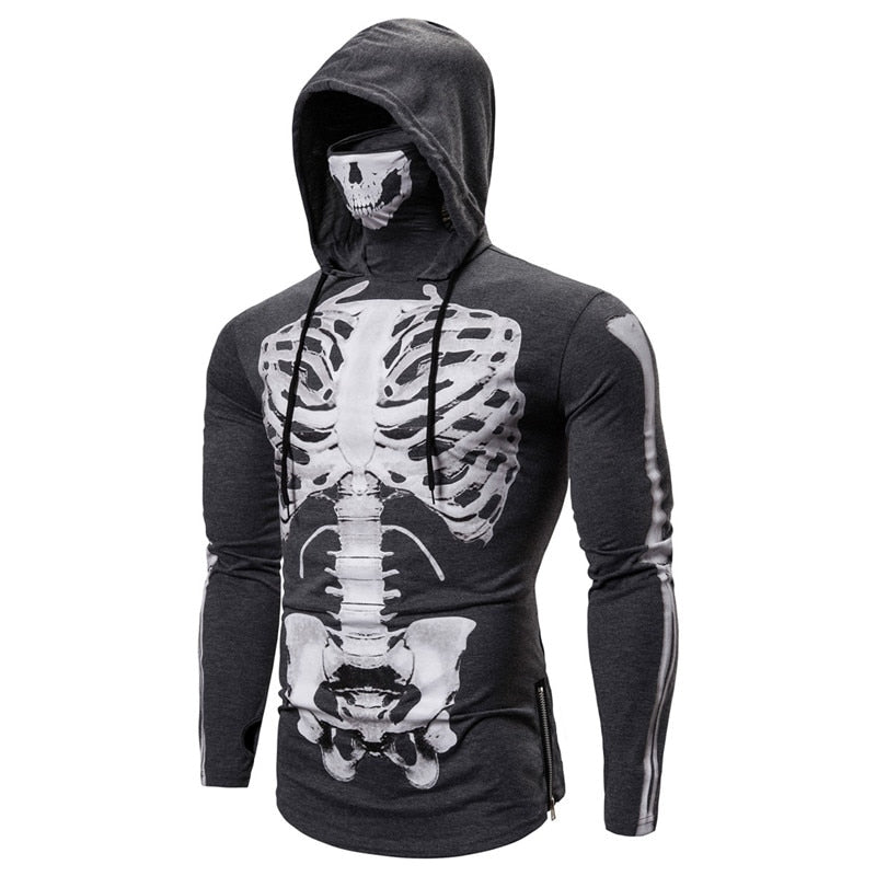 Herren-Hoodie med integreret skull-maske – efterårsudgave ShadowX