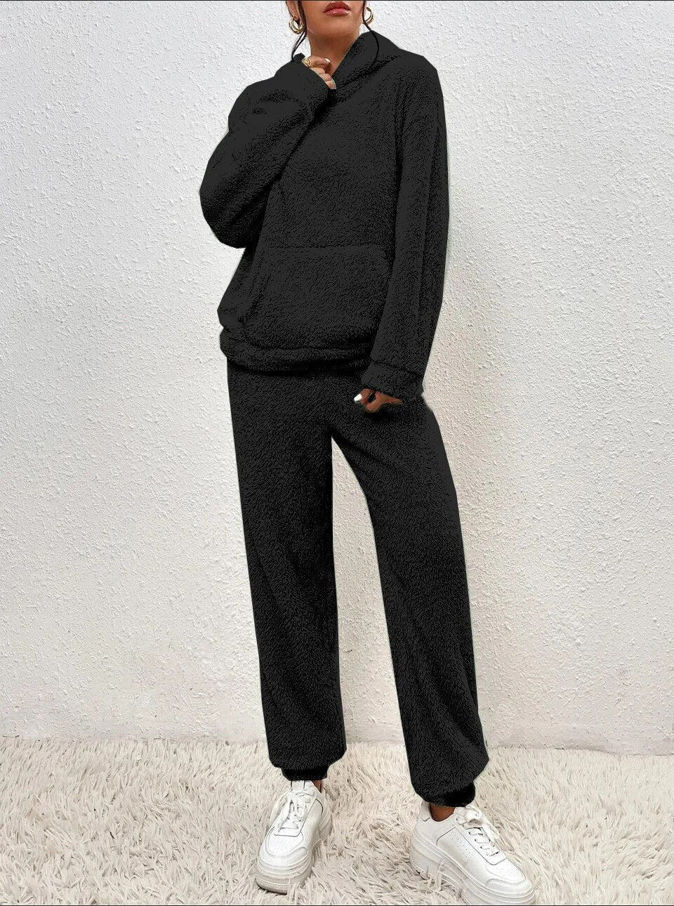 Langer Hoodie Mit Tasche - Saskia
