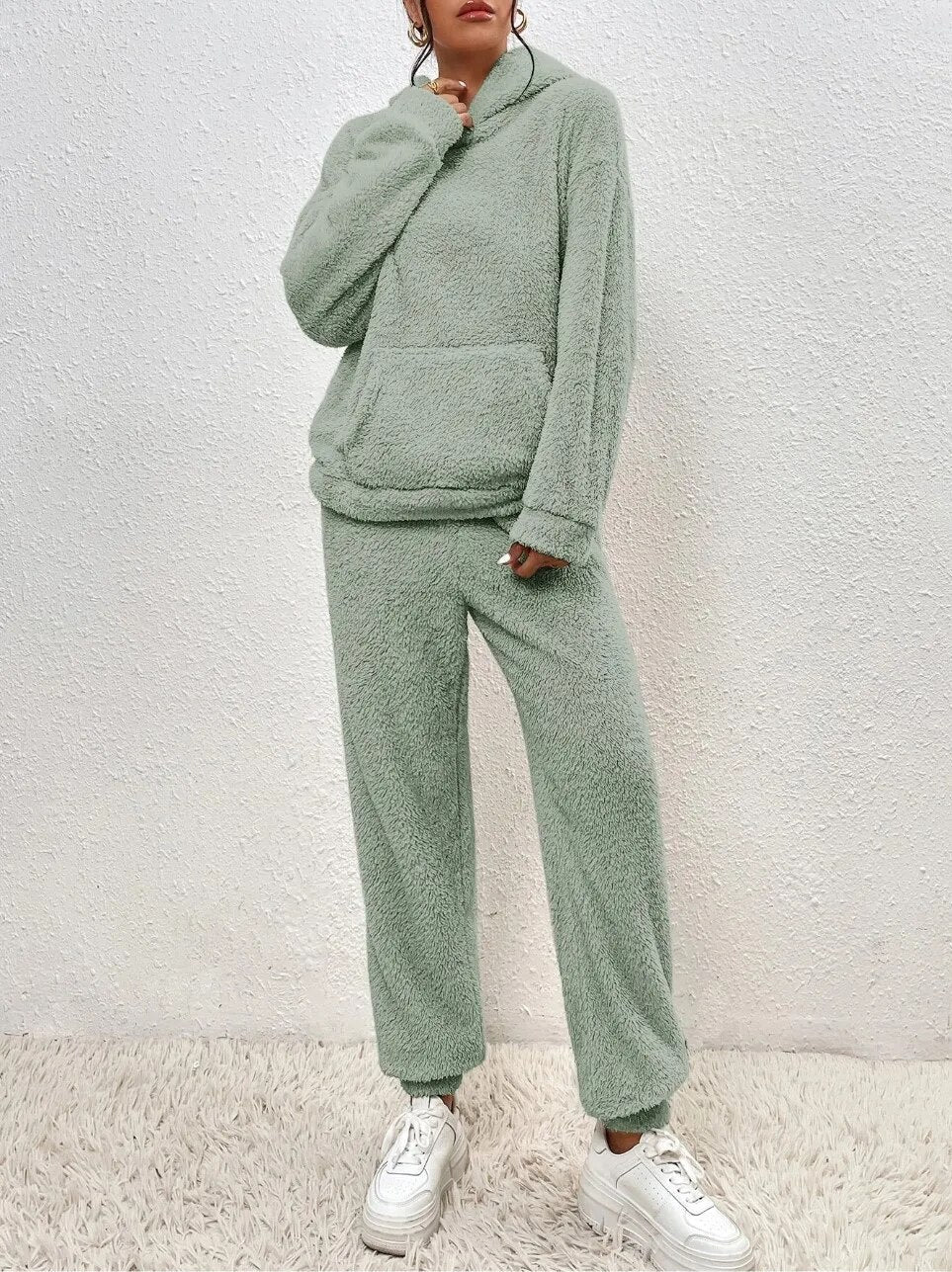 Langer Hoodie Mit Tasche - Saskia
