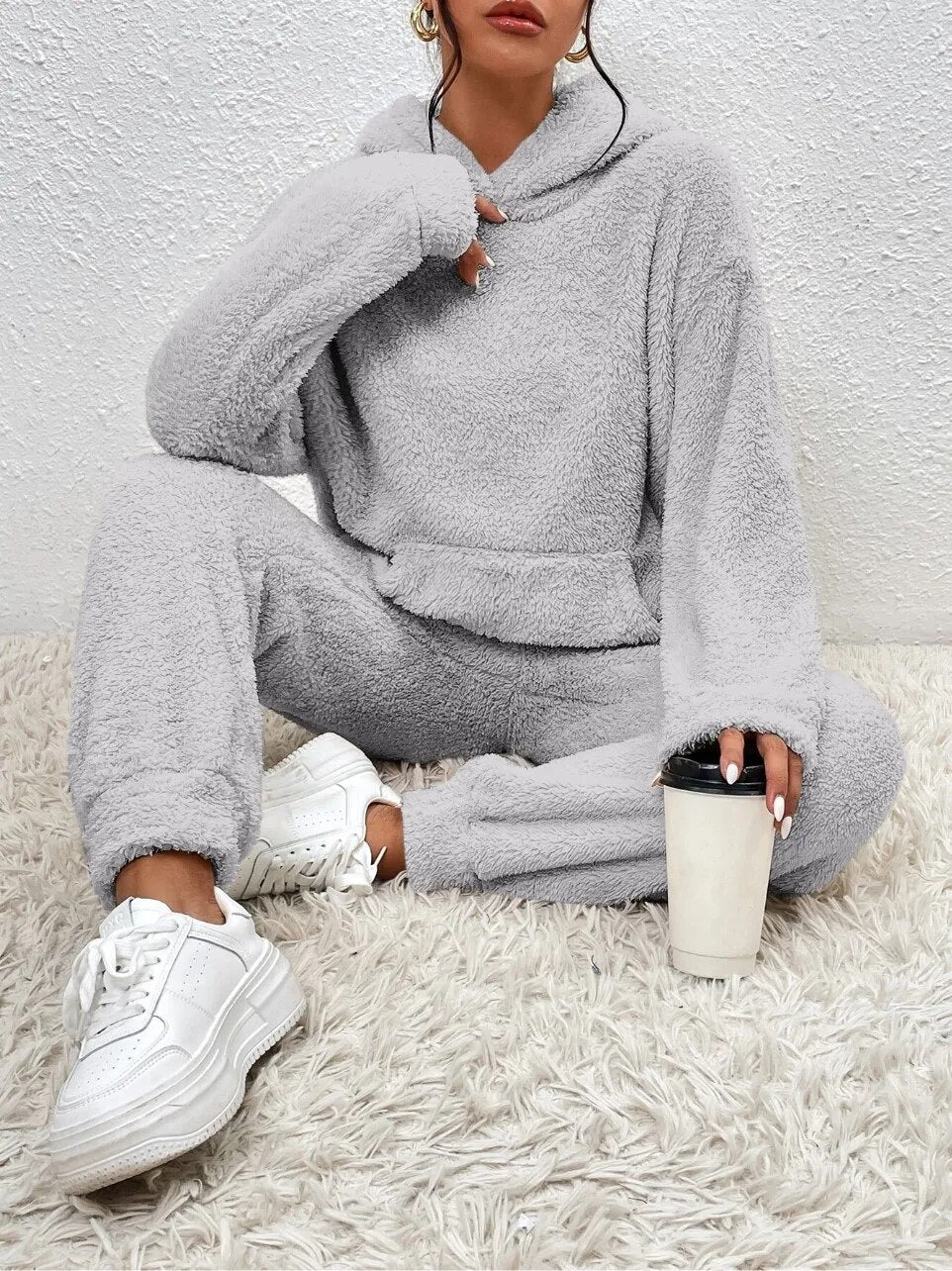 Langer Hoodie Mit Tasche - Saskia
