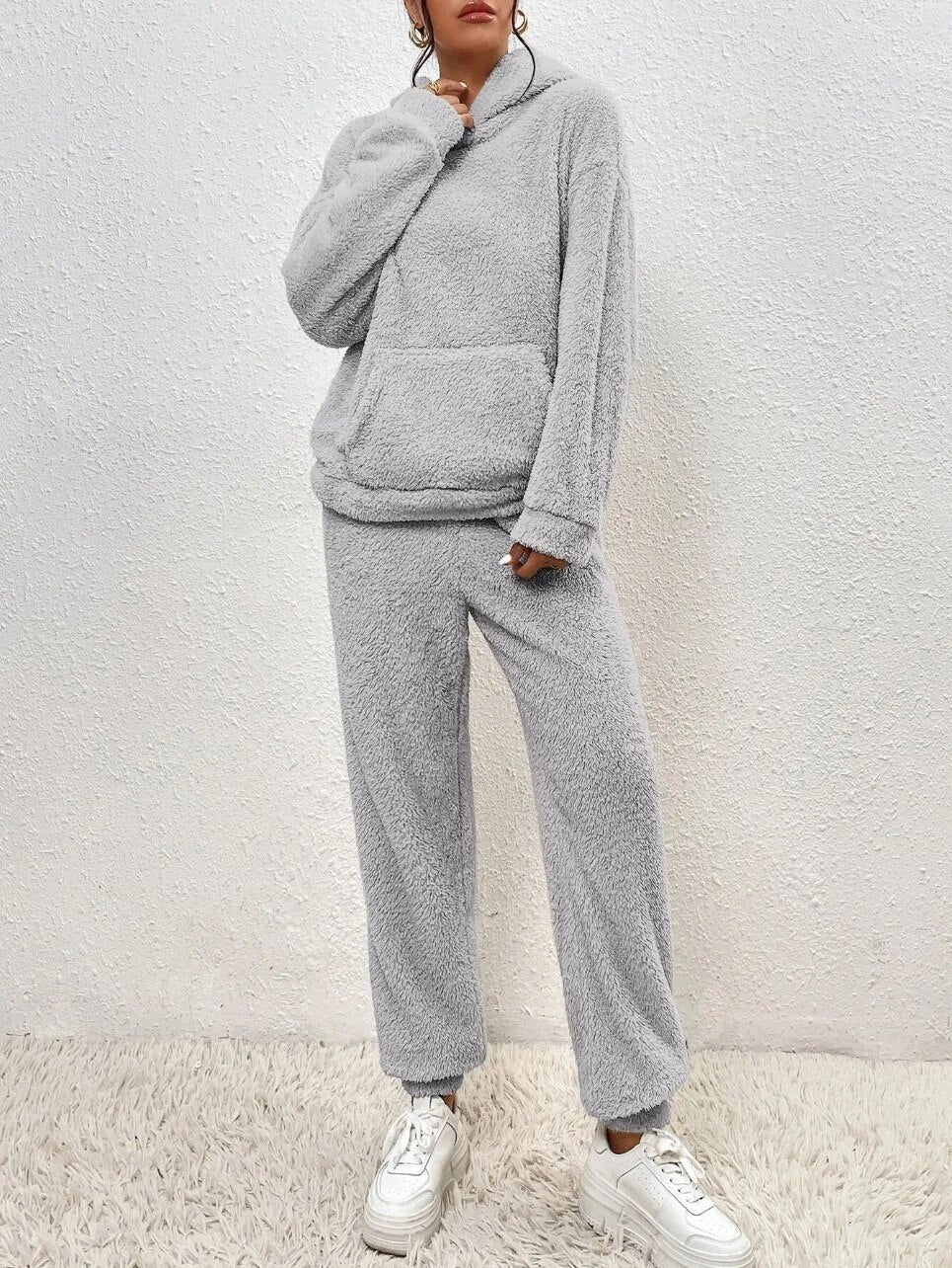 Langer Hoodie Mit Tasche - Saskia