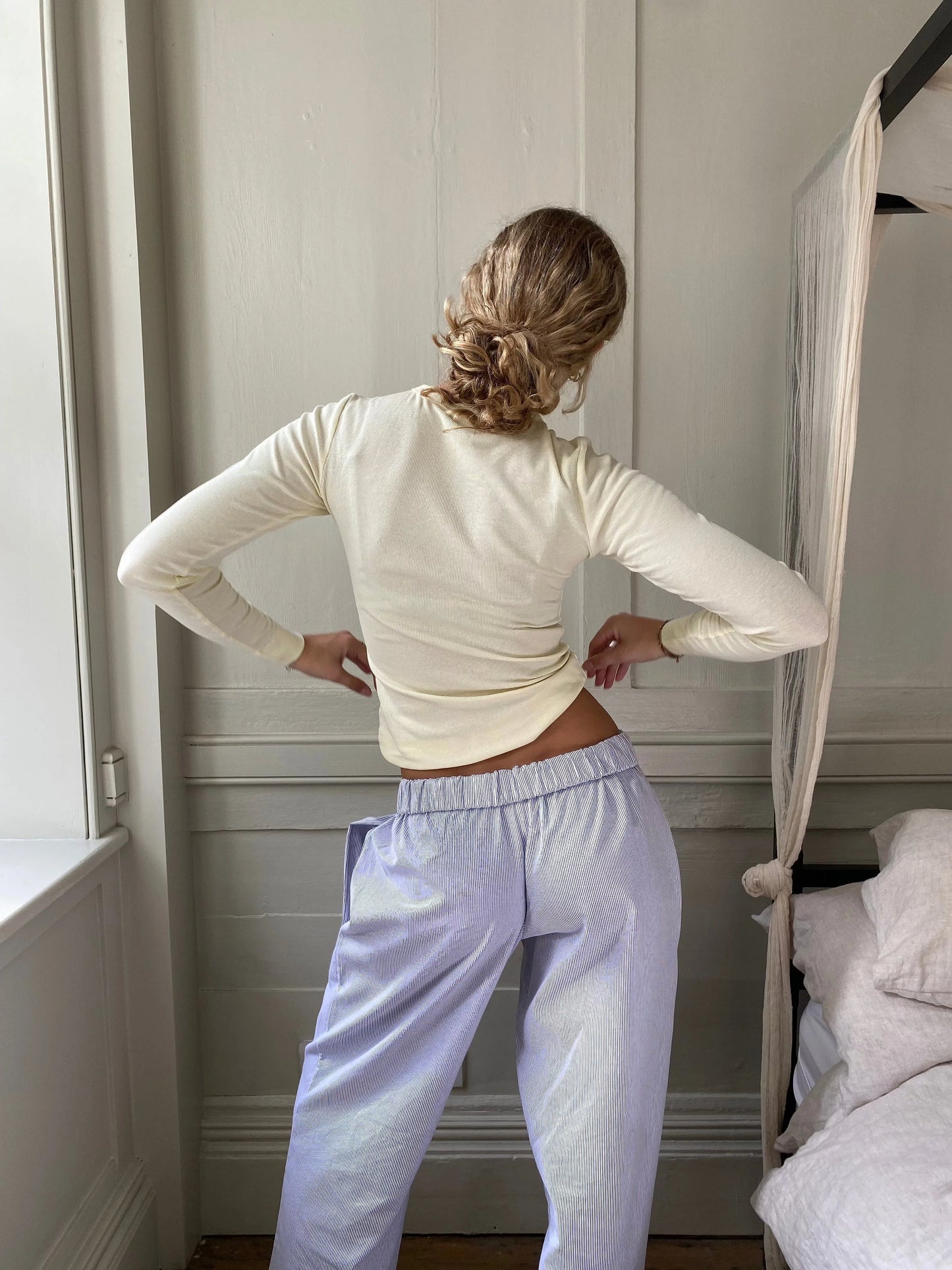 Dame-loungebukser med stribemønster – Elvira