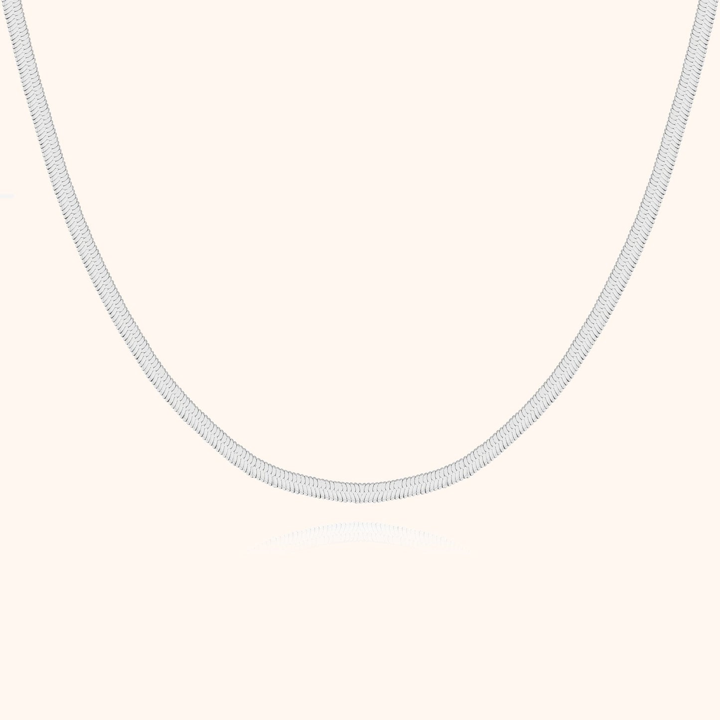 Silberne Schlangenkette, elegantes Design, Schmuck für Damen, 925 Sterling Silber, Halskette.