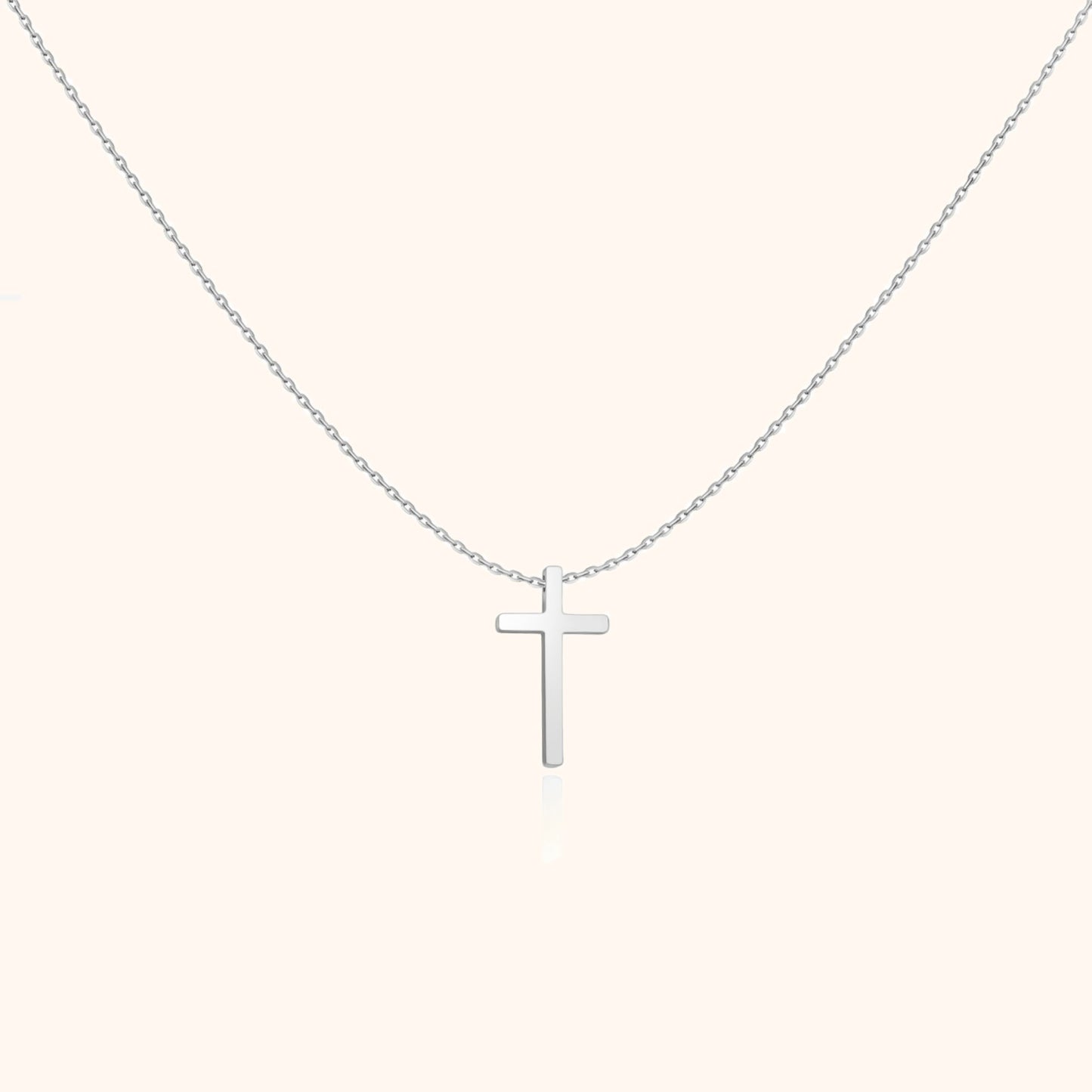 Silberne Kreuzkette, minimalistisches Design, Damen-Halskette, religiöser Schmuck, Geschenkidee.