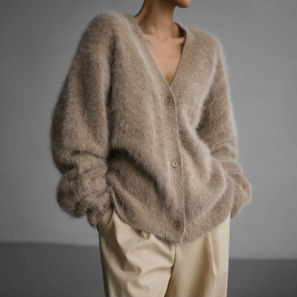 Dame cashmere strikjakke – Noelia efterårsmagi