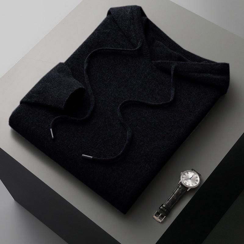 Herre-hoodie i merinould – Cassiano efterårsudgave