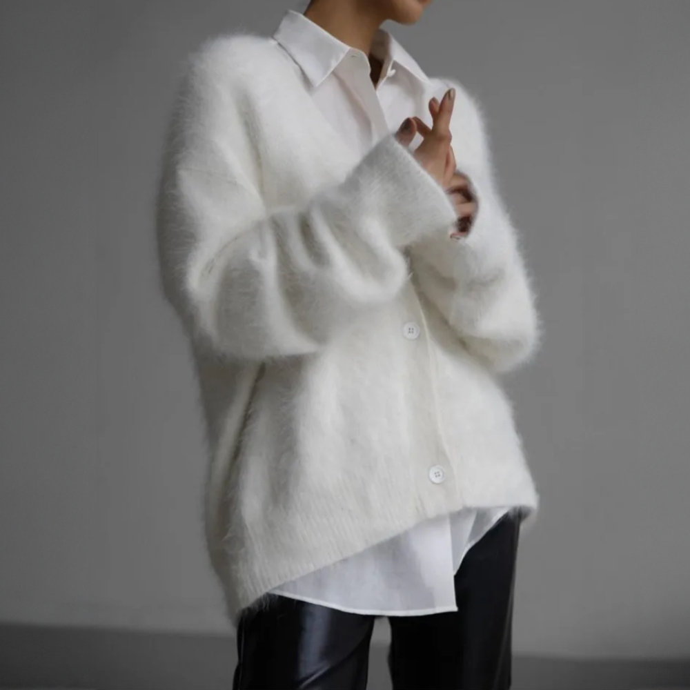 Dame cashmere strikjakke – Noelia efterårsmagi