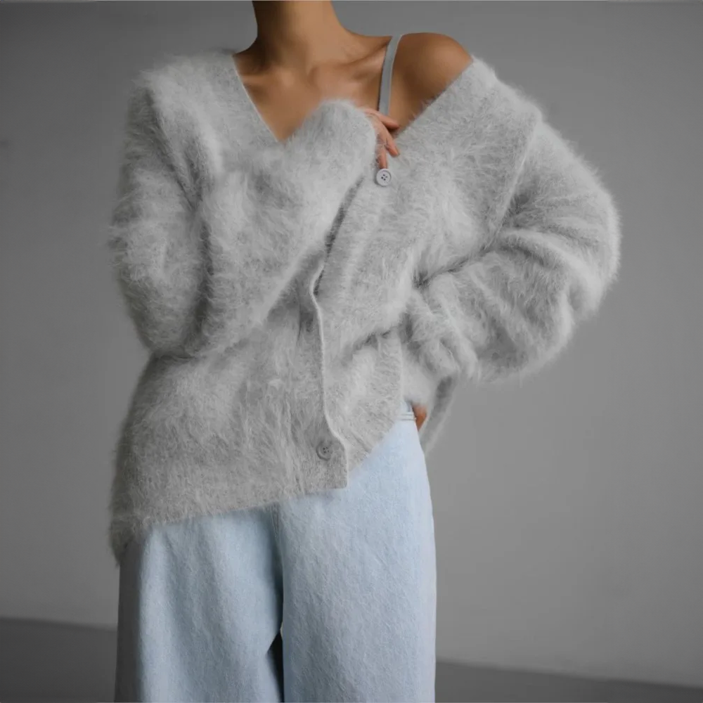Dame cashmere strikjakke – Noelia efterårsmagi