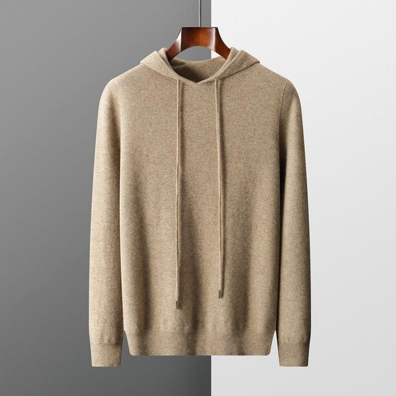 Herre-hoodie i merinould – Cassiano efterårsudgave
