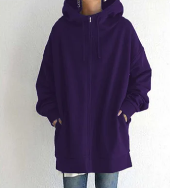 Oversized dame hoodie med lynlås og hætte – Efterårsmagi Meliora