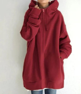 Oversized dame hoodie med lynlås og hætte – Efterårsmagi Meliora