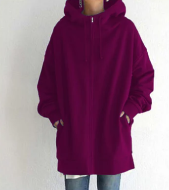 Oversized dame hoodie med lynlås og hætte – Efterårsmagi Meliora