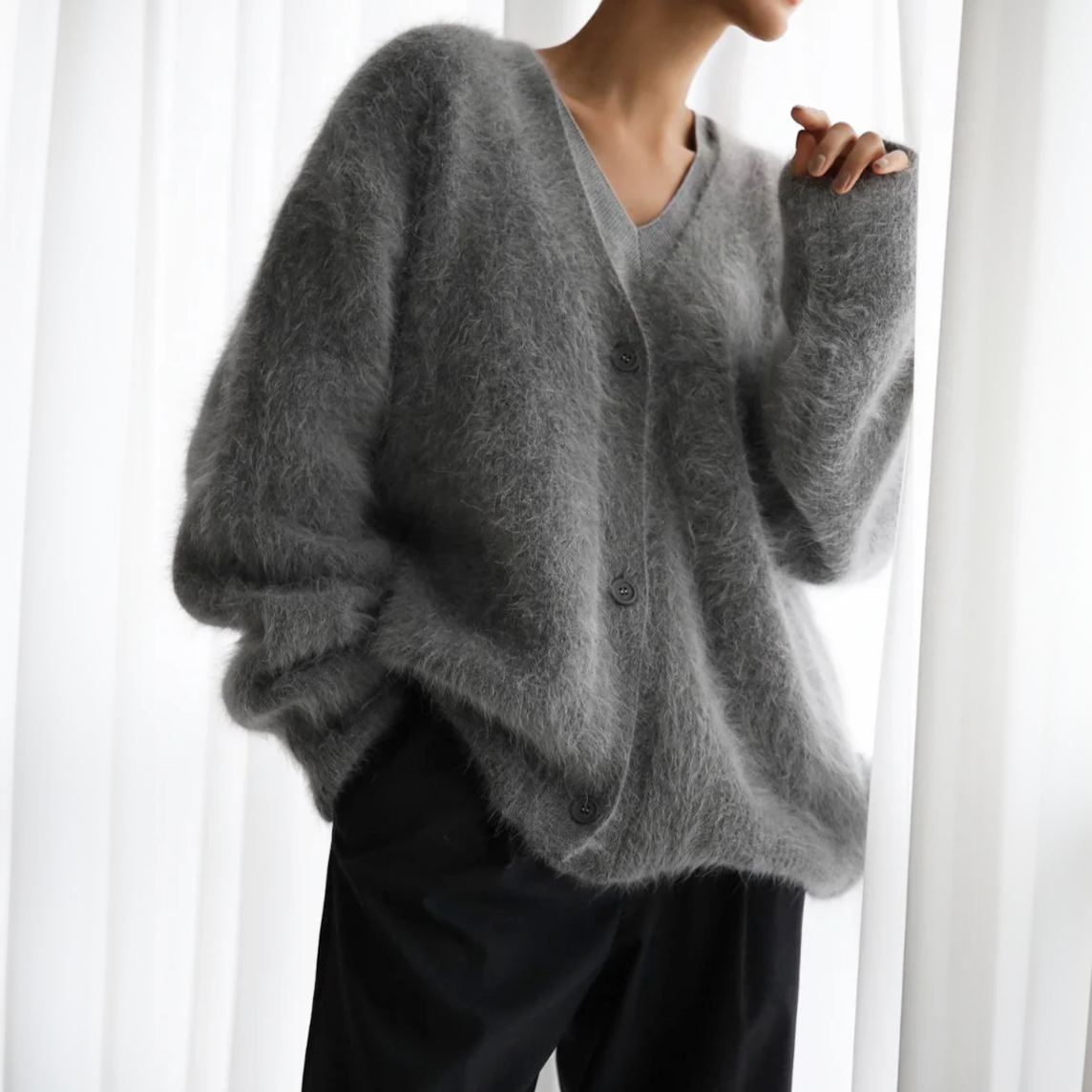 Dame cashmere strikjakke – Noelia efterårsmagi