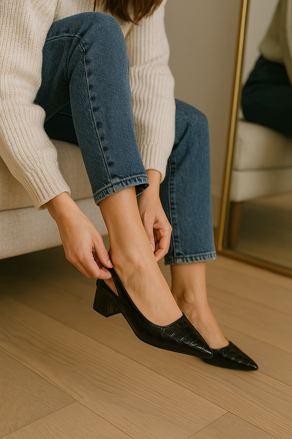 Slingback Pumps Mit Blockabsatz - Annika
