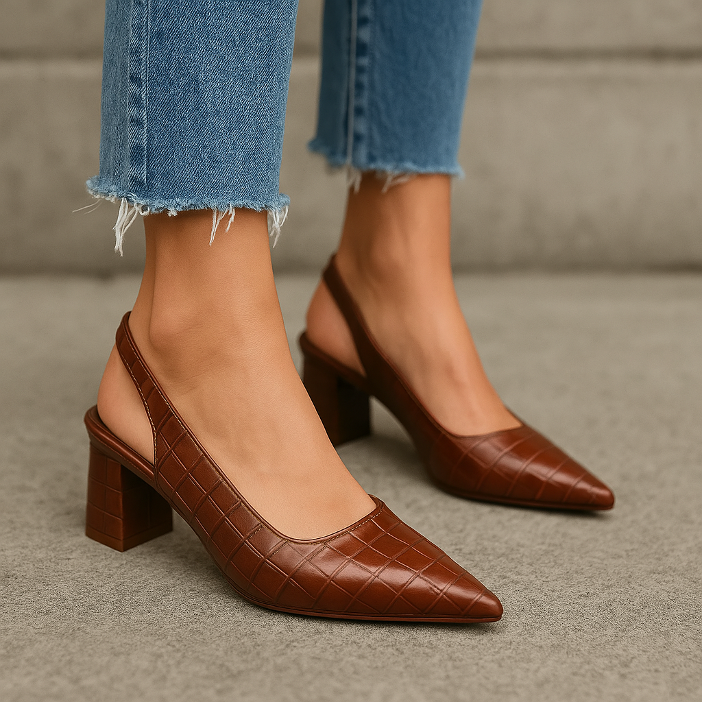 Slingback Pumps Mit Blockabsatz - Annika