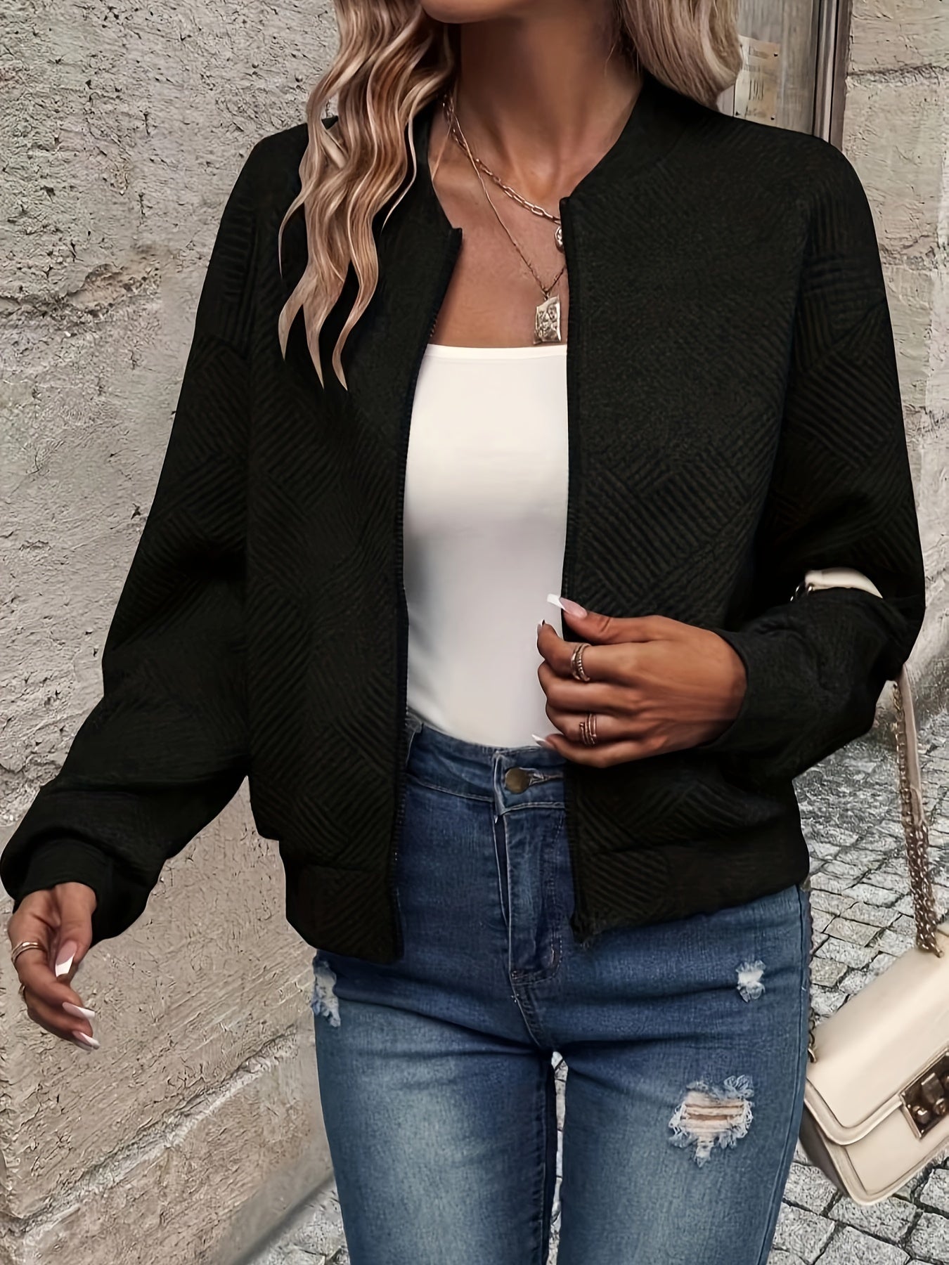 Stilfuld dame zip-up jakke – Rivka efterårsudgave