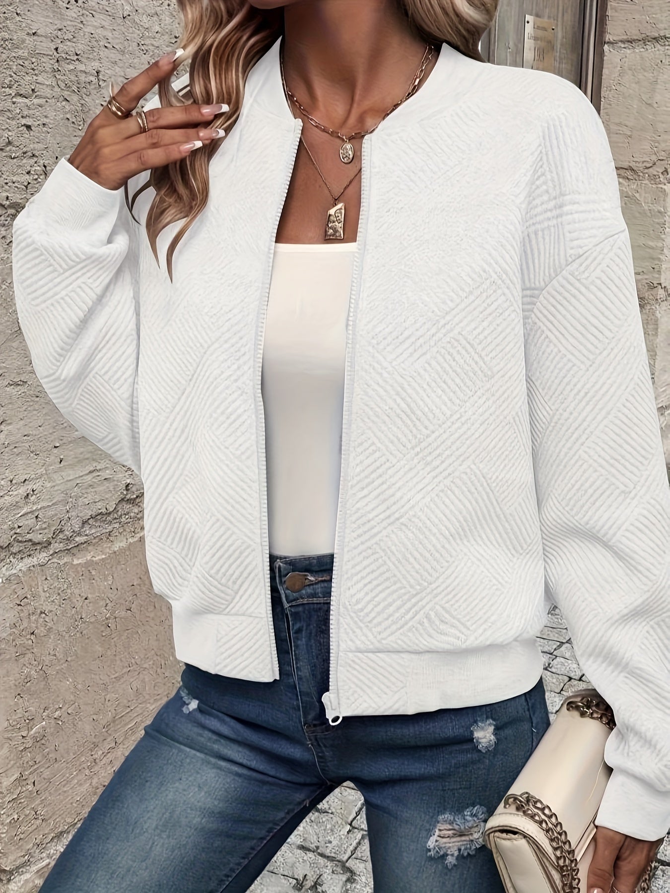 Stilfuld dame zip-up jakke – Rivka efterårsudgave