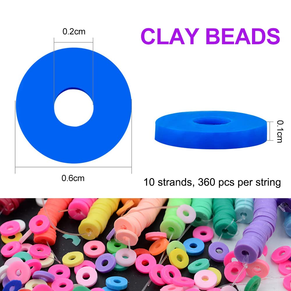 Bunte 6mm Heishi-Perlen aus Polymer Clay für Schmuckherstellung, DIY Bastelset.