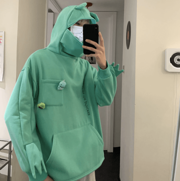 Unisex-hoodie med frø-design – Efterårsagtig Froggy-magi