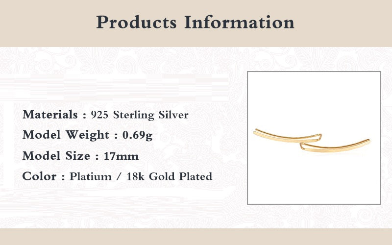 18k vergoldete Ohrringe, 925 Sterling Silber, 17mm, elegantes Design, Schmuckaccessoire.