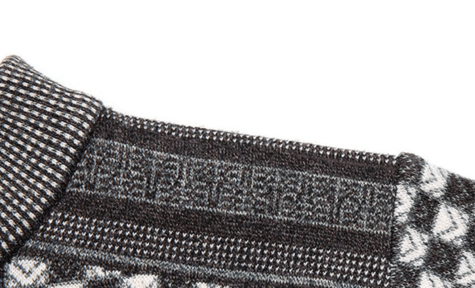Herre-naturpullover med ternet strikmønster – Fabian
