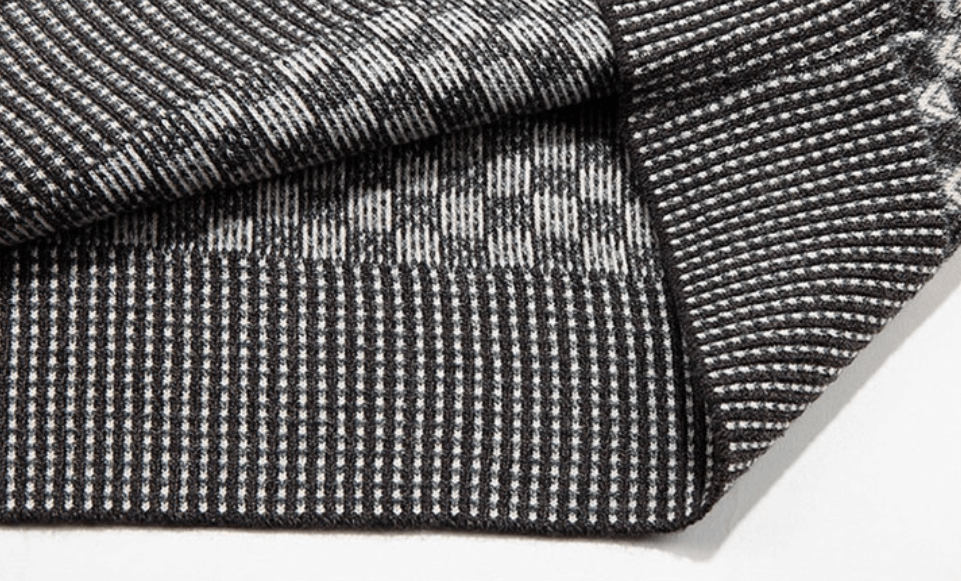 Herre-naturpullover med ternet strikmønster – Fabian
