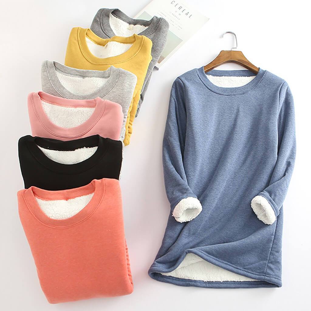 Dame-vinterfleecepullover med for – Mira