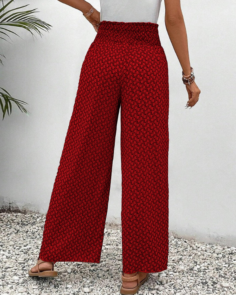 Damebuks med høj talje og geometrisk mønster – Sapphira