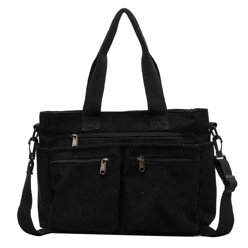 Trendy ribfløjl skuldertaske - VelvetVogue