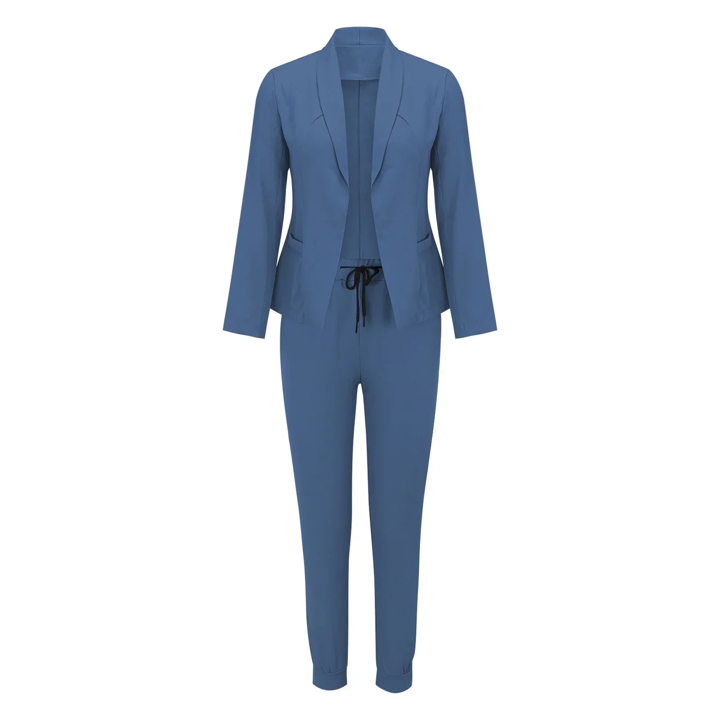 Efterårsagtigt afslappet todelt sæt med bindebælte – Liora