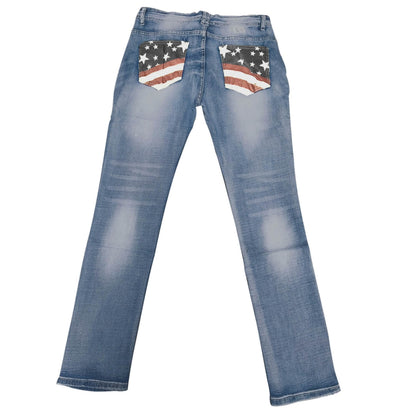 Dame bootcut jeans med flag-detaljer – Madison