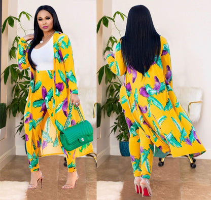 Dame-Kimono-sæt med bukser – Yasmin Efterårsfortryllelse Edition