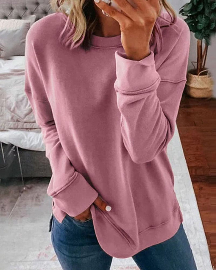 Ensfarvet damesweatshirt - Serena