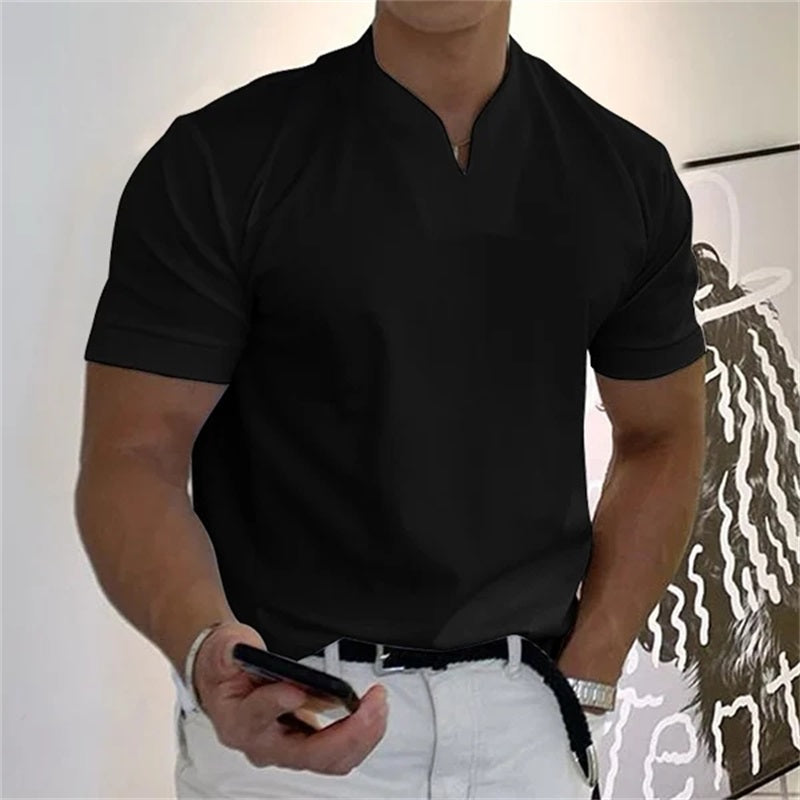 Åndbar herre-fitness-T-shirt med V-hals – Timo