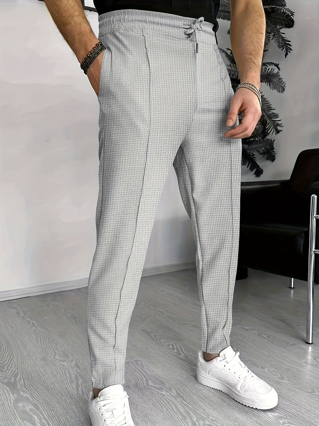 Komfortable vaffel-joggers til herrer - Finn
