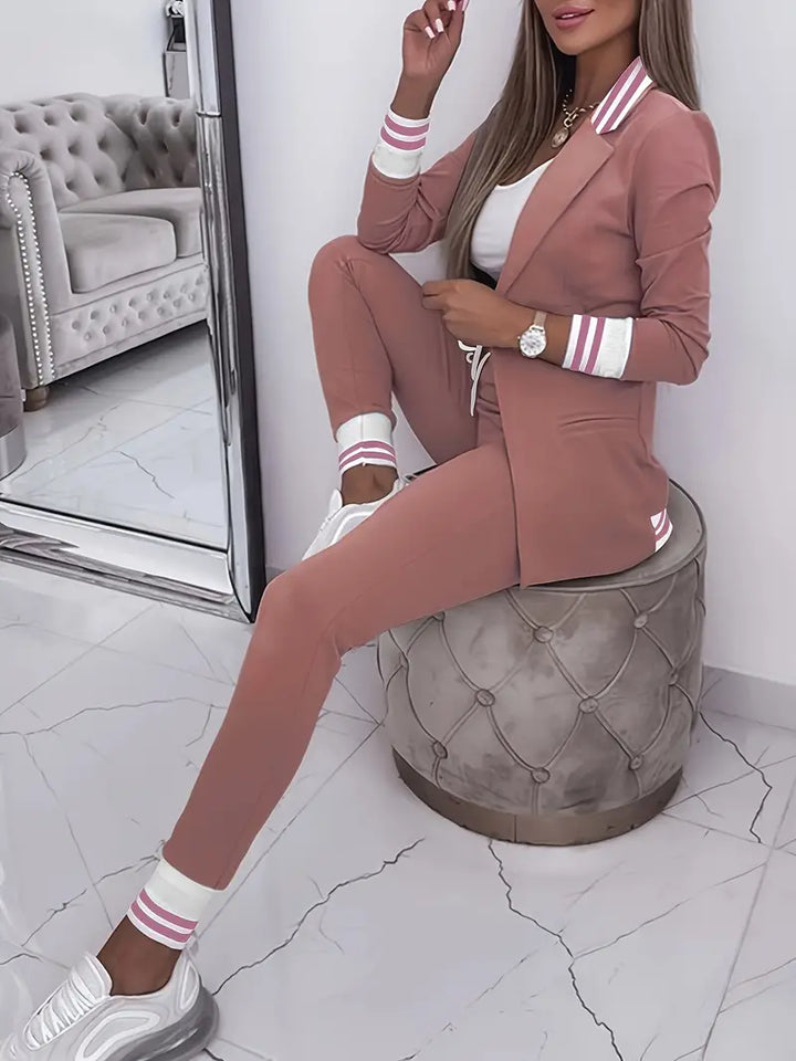 Casual streetwear stribet sæt - Sophie