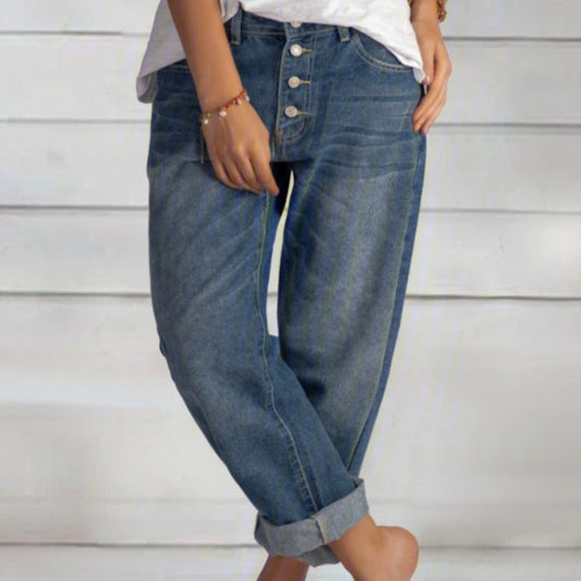 Boyfriend-jeans med høj talje til damer – Maribel