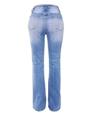 Trendy denimbukser med høj talje - Mila