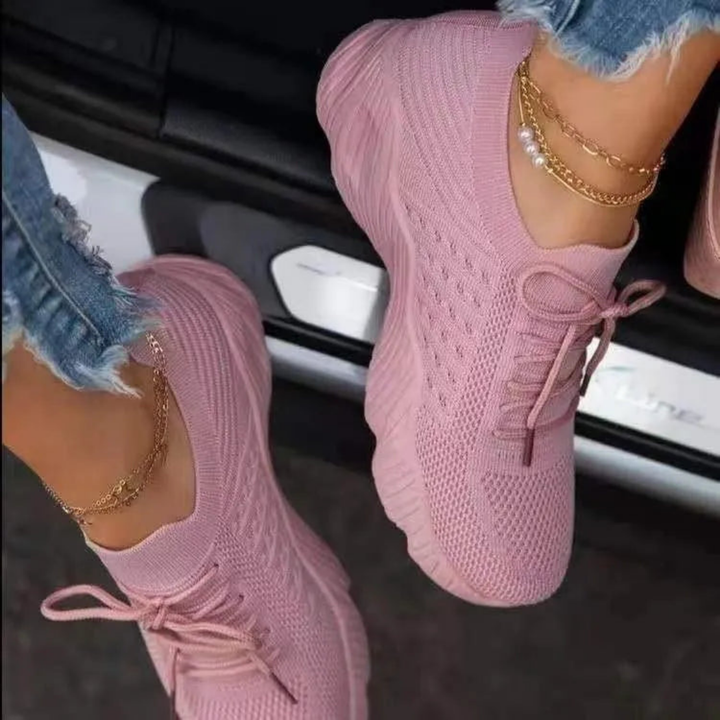 Åndbare chunky-sneakers til damer med snøring – Saphira